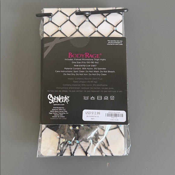 Body Rage Fishnet Rhinestone Thigh Highs - One Size - Picture 3 of 6